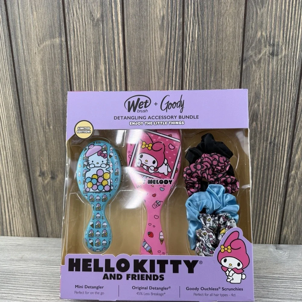 Wet Brush Goody Hello Kitty & Friends Bundle Brushes Scrunchies Limited Ed NEW